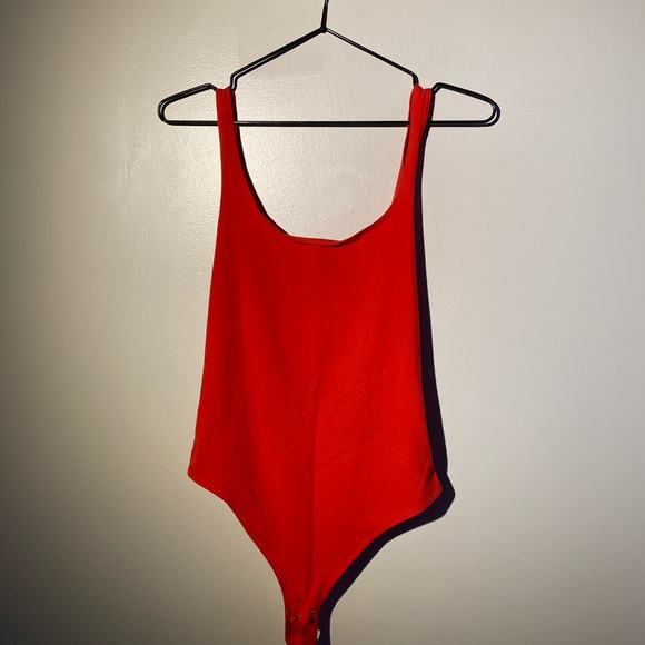 Red Garage Bodysuit Scoop Neck Tank Top - Picture 1 of 2